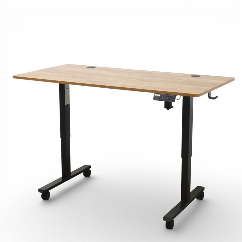 電動昇降式ローデスク  W1200 D600 H460～720 ウッド 事務机 上下昇降デスク 組立不要  オフィスデスク 中古 AG20558 配送サイズ240
