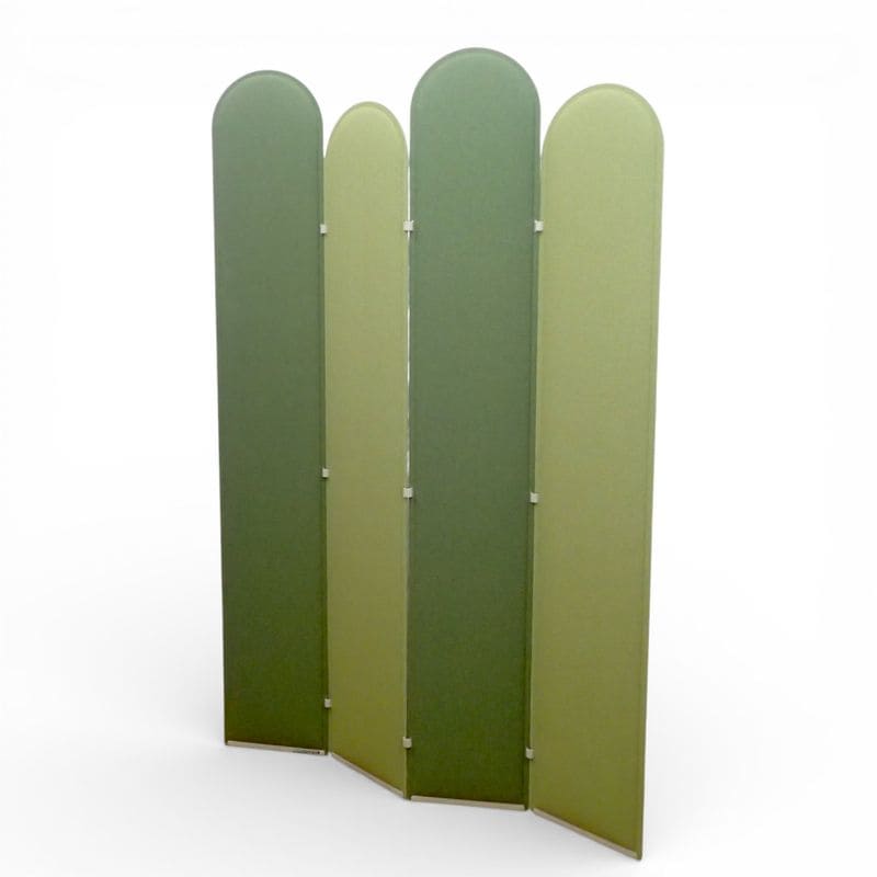 コクヨ 遮音 ジャバラ置きローパーテーション リーフィー PLF-J1218C-E62MLK1 幅1200 奥行40 高さ1800mm グリーン 4連 衝立 中古 EG19948 配送サイズ350