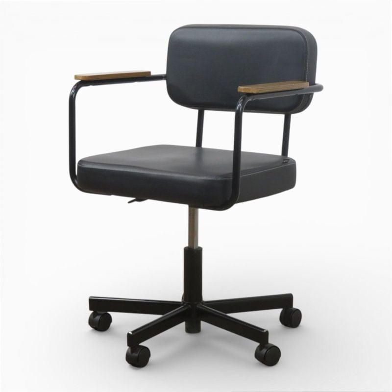 オフィスコム メティオ ミーティングチェア ブラック 事務椅子 ワークチェア 肘付き キャスター 中古 AG20559 EG20559 配送サイズ220
