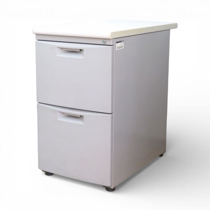 イトーキ 2段脇机 W400 D700 H700 CZN-047LA-WE グレー サイドデスク 脇デスク サイドキャビネット YH20573 中古