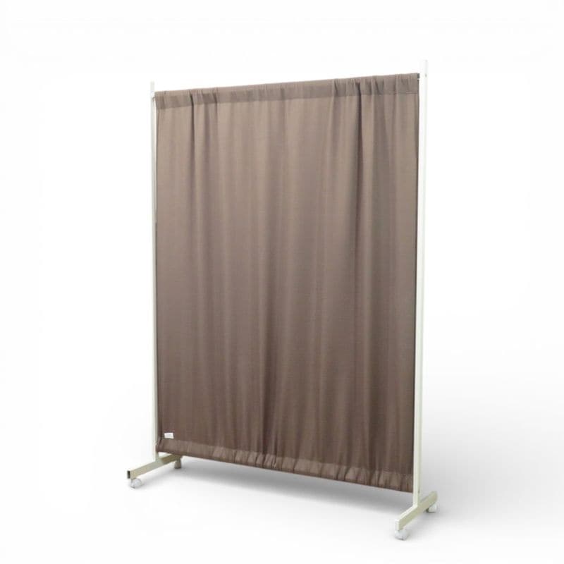 カーテンパーテーション ブラウン 幅1300mm 高さ1800mm パーテーション 衝立 間仕切りキャスター付 中古 AG20564 配送サイズ400