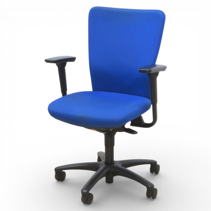 オカムラ ハイバック オフィスチェア カロッツァ CK36ZR FS16 ブルー 事務椅子 肘付き ハンガー付 中古 KK20594 配送サイズ240