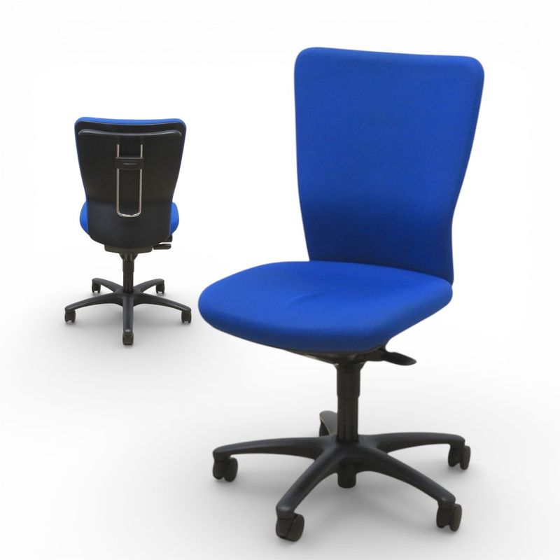 オカムラ ハイバックオフィスチェア カロッツァ CK36ZR FS16 ブルー 事務椅子 肘無し ハンガー付 中古 KK20594-1 配送サイズ240