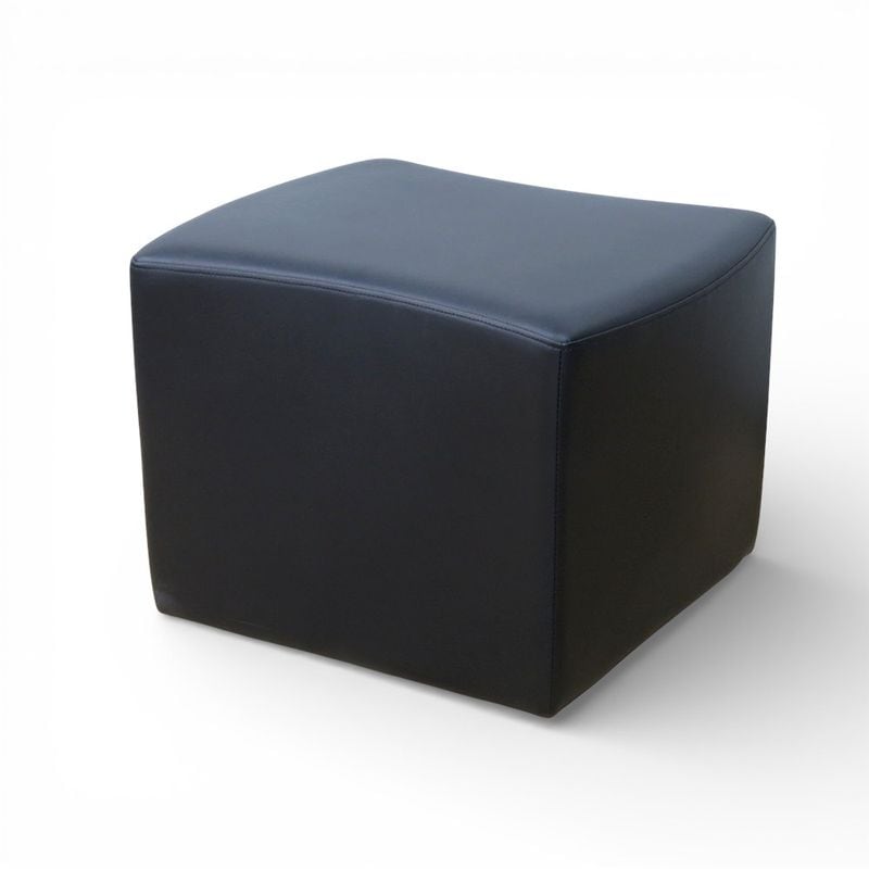 ロースツール W470 D470 H400 ブラック キューブ型 オットマン 中古 YH20585