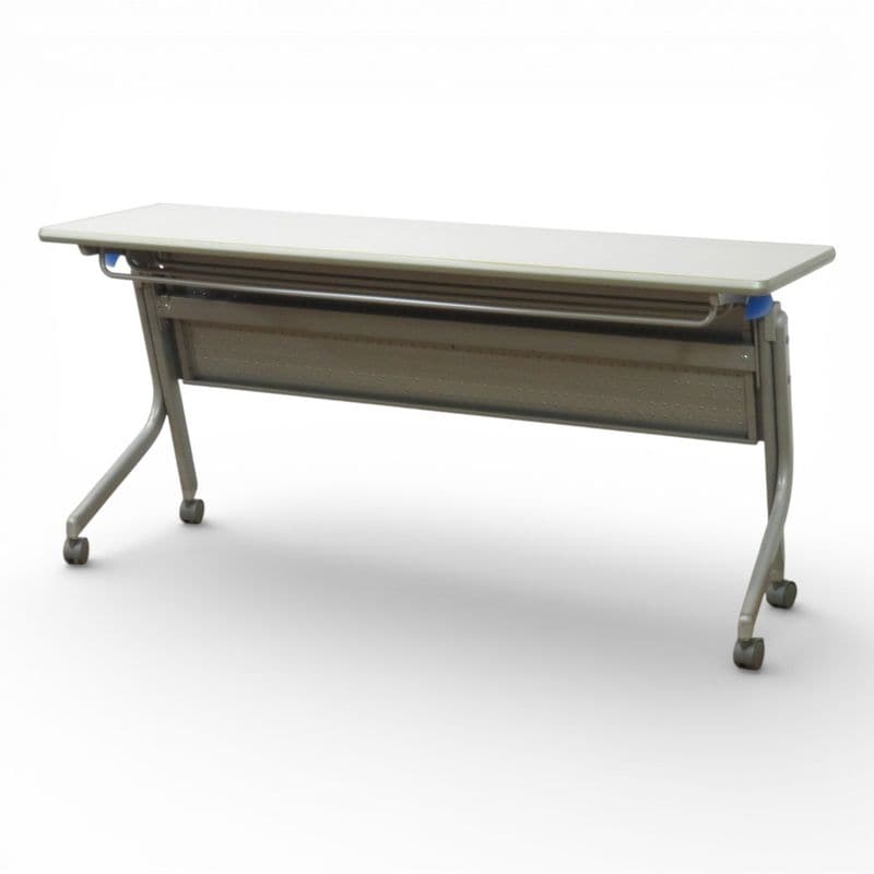 ウチダ スタックテーブル S378-17001A ニューグレー 幅1500mm 奥行450mm サイドスタック 幕板付き 中古 AG20602 配送サイズ300