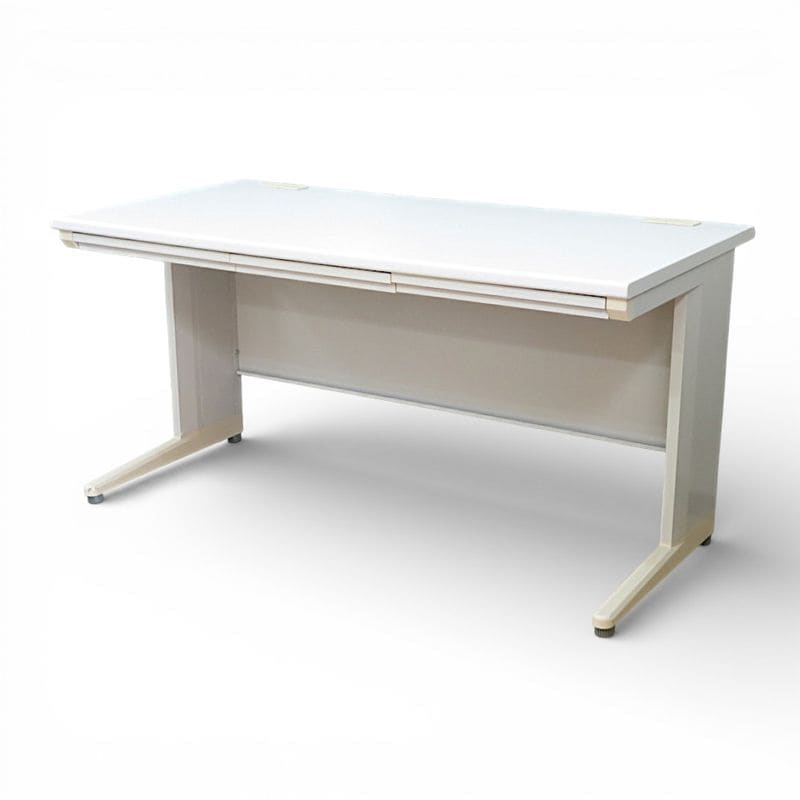 イノウエ 平デスク W1400 D700 H700 ニューグレー 事務机 オフィスデスク ワークデスク  YH20590 中古