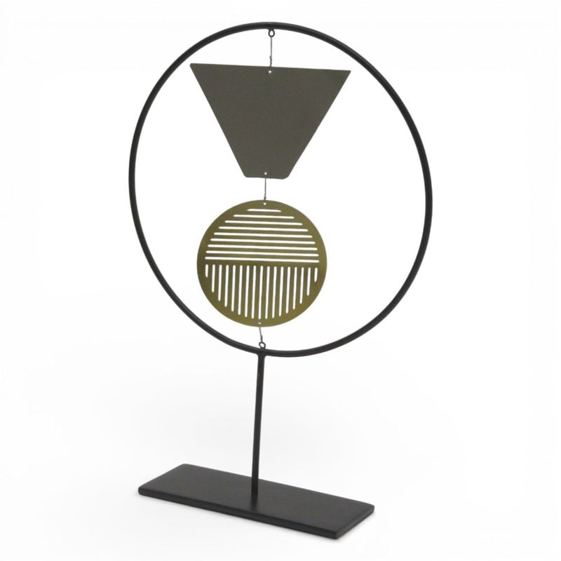 【中古】MOODA SOAME スチール製インテリア ブラック W260 D75 H380 幾何学模様 H330ｍｍ オブジェ インテリアアクセサリー 置物 中古オフィス家具 EG20514-1