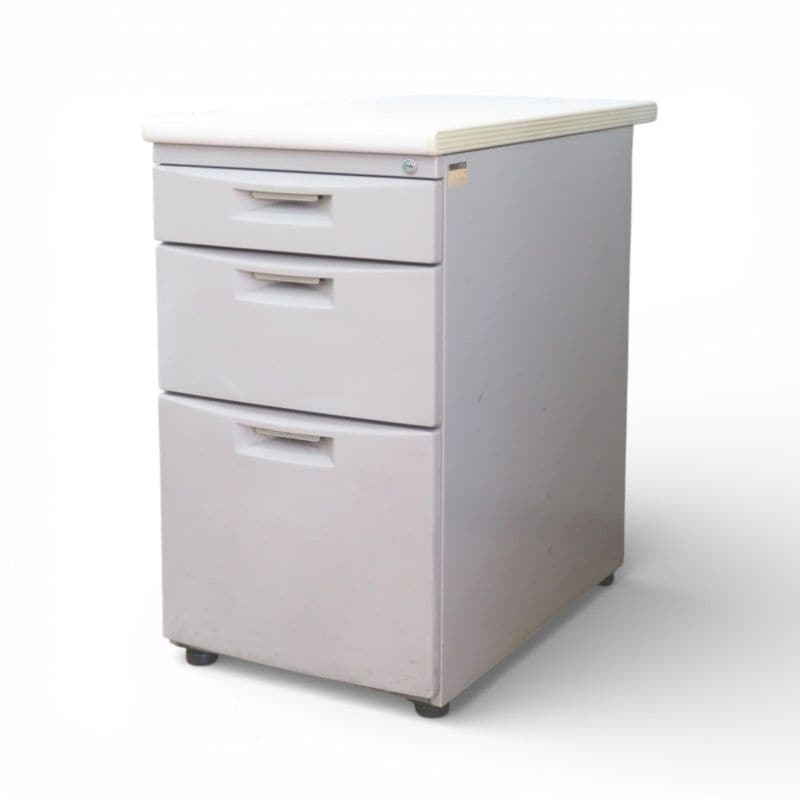 イトーキ 3段脇机 W400 D700 H700 CZN-047LA-WE グレー サイドデスク 脇デスク サイドキャビネット YH20572-1 中古