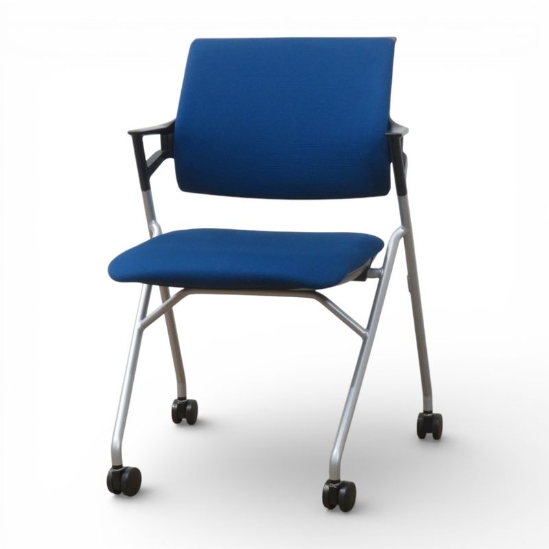 コクヨ ネスティングチェア ピエガ  CK-720E6GXT6-W ネイビー 肘付き 会議椅子 ミーティングチェア 中古 AG20598 YH20598