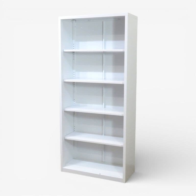 【中古】オープン書庫 ホワイト 幅800mm 奥行350mm 高さ1780mm 5段 キャビネット 収納庫 書類棚 収納家具 AG20609 中古オフィス家具