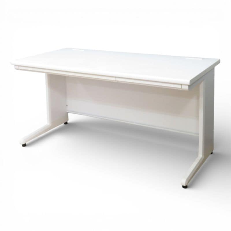 【中古】井上金庫 平デスク W1400 D700 H700 ODS147/ODH147 ホワイト オフィスデスク 事務机  パソコンデスク 平机 中古オフィス家具 YH20634-1