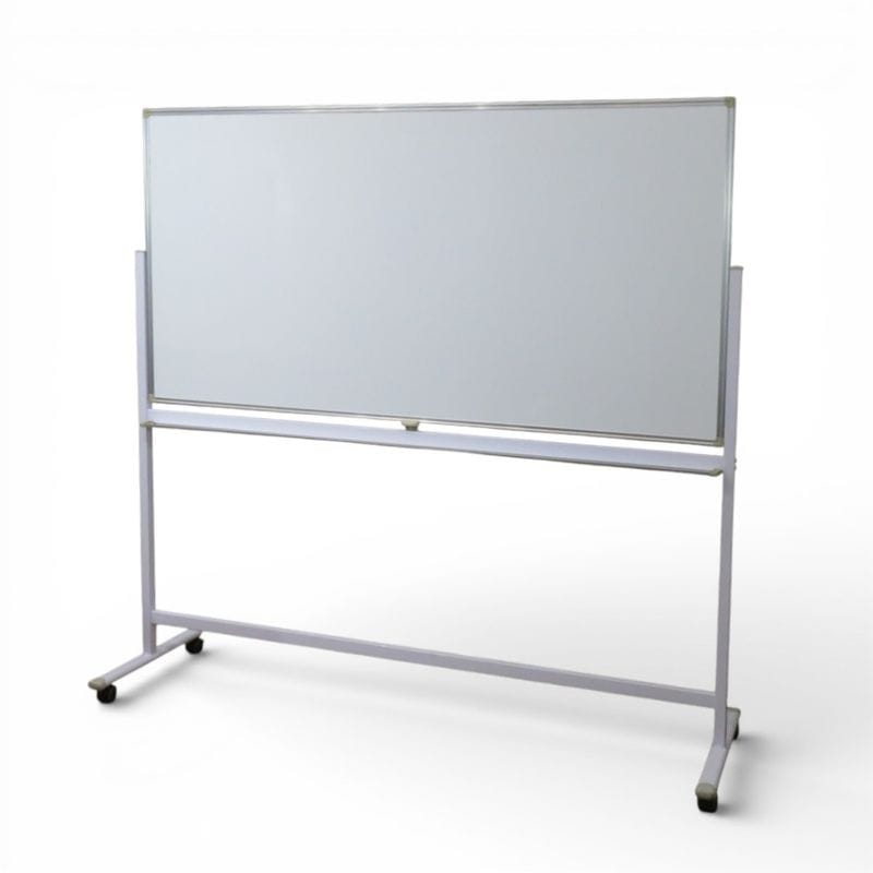 【中古】片面ホワイトボード ホワイト  幅1880mm 白板 脚付き 自立式 移動式 片面 キャスター ペントレー 中古オフィス家具 AG20610