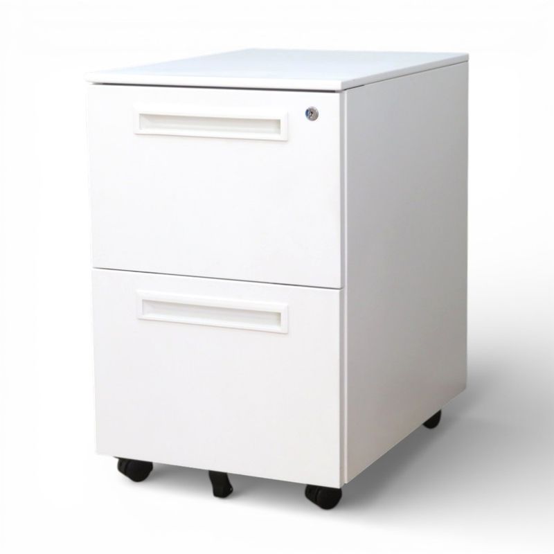 井上金庫 2段デスクワゴン ODW-2W ホワイト 中古 YH20636 サイドキャビネット インサイドワゴン 中古