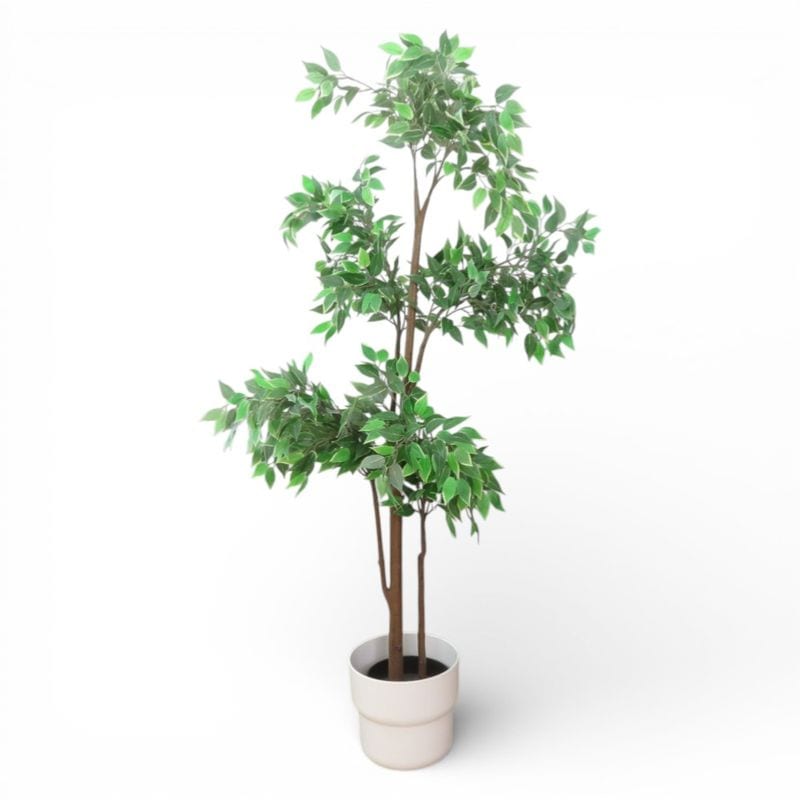 イケア フェイクグリーン 人口植栽 ホワイト 高さ155㎝ 人口観葉植物 中古 YH20450