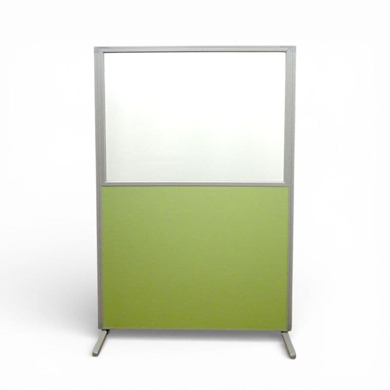 【美品】弘益 MPシリーズ 自立パーテーション ライトグリーン W1200 D420 H1800  上部半透明 安定脚 EG20647 新古品