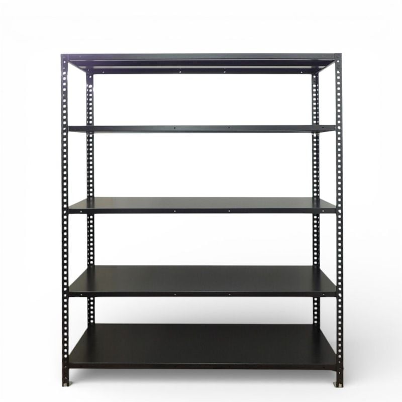 【中古】オカムラ 中軽量ボルトレスラック マルチモジュールシェルフ ブラック W1500 D450 H1810 6J型 天地５段 中古オフィス家具 EG20335