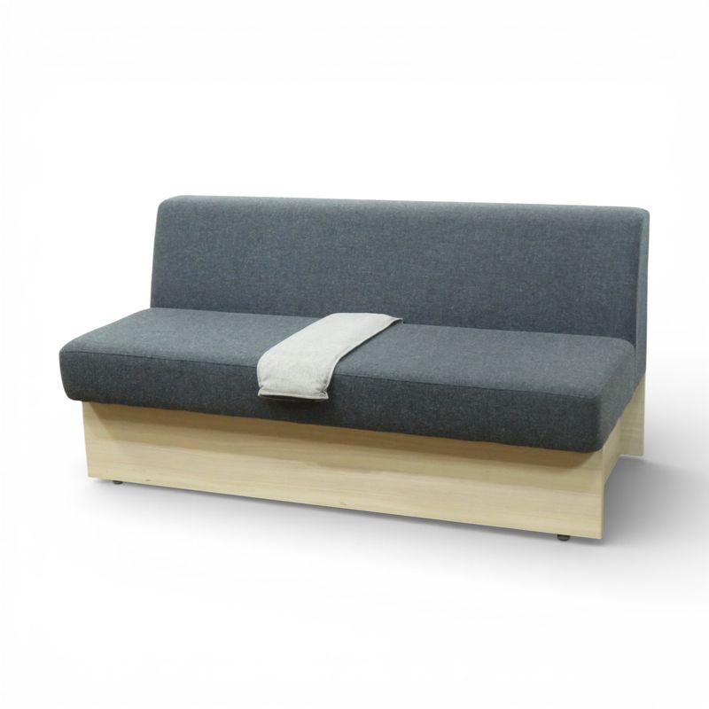 【中古】コクヨ ファミレスソファ ワイヤードソファ XYA-BWSEC グレー 3人用ソファ ロビーチェア ファブリック張地 コンセント付 中古オフィス家具 AG20657