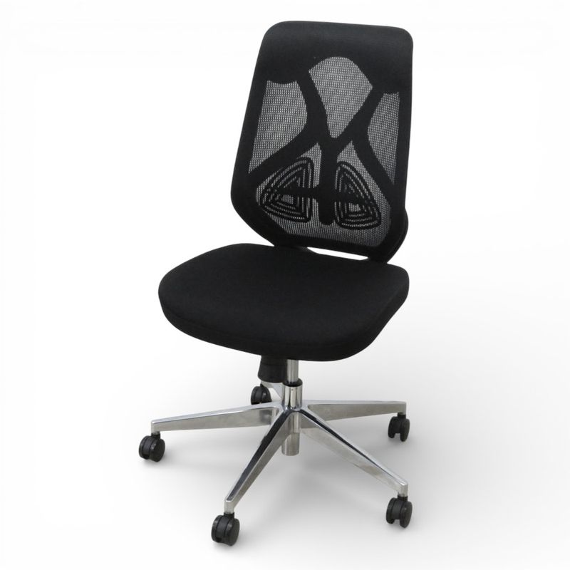 オフィスコム 肘無オフィスチェア YS-1 ブラック ハイバック シンクロロッキング メッシュ 可動ランバーサポート KK20701 中古オフィス家具 配送サイズ250