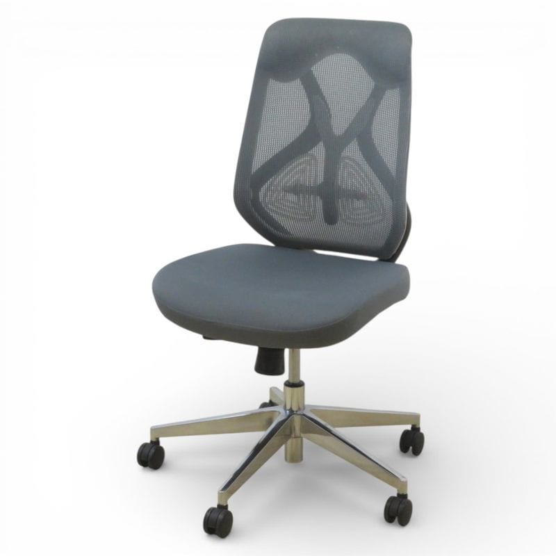 【中古】 オフィスコム 肘無オフィスチェア YS-1 ブラック ハイバック シンクロロッキング メッシュ 可動ランバーサポート 中古オフィス家具 KK20702 