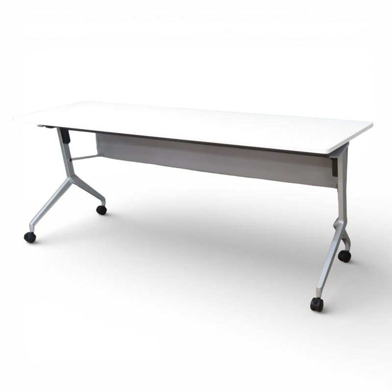 【中古】コクヨ リーフライン スタックテーブル KTM-1201PAWN ホワイト W1800 D600 H720 サイドフォールドテーブル 会議机 中古オフィス家具 YH20735