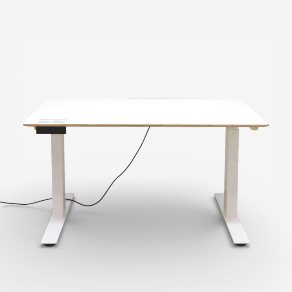 中古】 電動昇降デスク 白 幅100-160cm 中古】 電動昇降デスク 白 幅