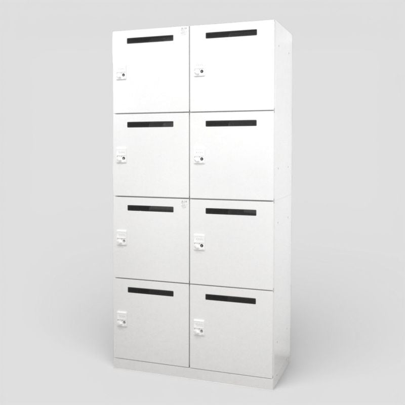 ・【中古】イトーキ 8人用ロッカー サフィ HSFP-9022T2-W9 ホワイト 2列4段 ダイヤル錠 投入口 8Lパーソナルロッカー 中古オフィス家具 KK20711 EG20711