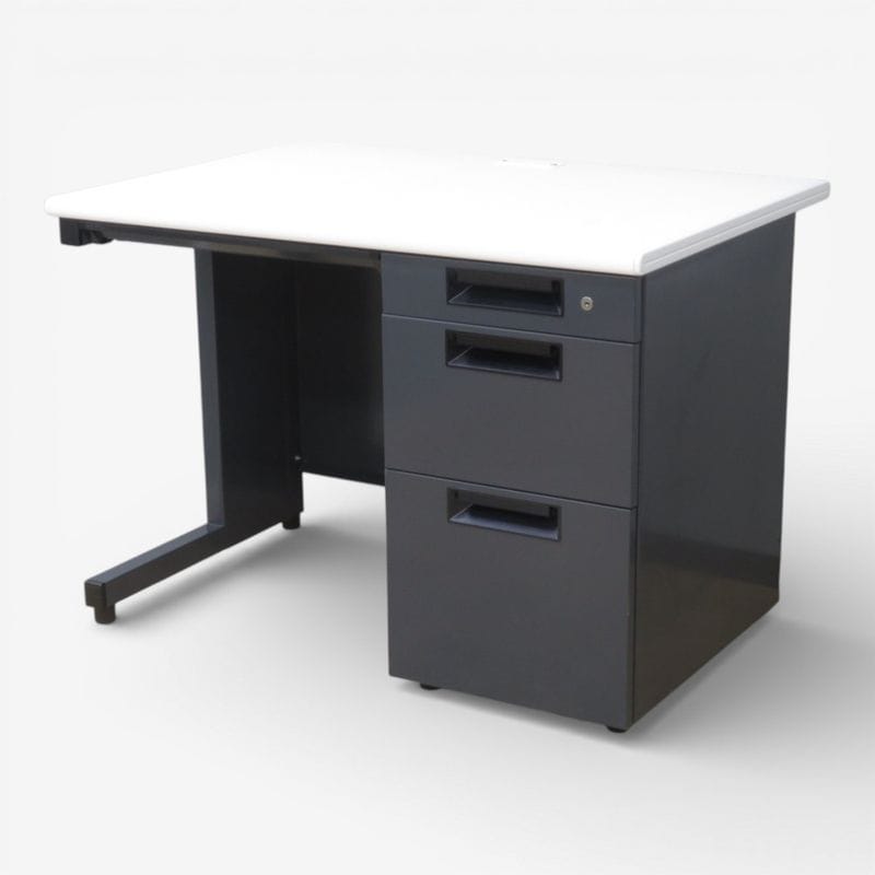 【中古】プラス 片袖デスク フラットライン SP-T107WH ホワイト 幅1000㎜ 事務机 オフィスデスク 中古オフィス家具 YH20732