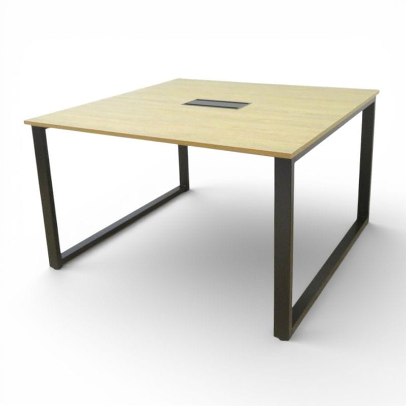 【中古】対面2名用平デスク ミーティングテーブル ナチュラル W1200 D1200 スクエアテーブル 連結デスク KK14673 中古オフィス家具