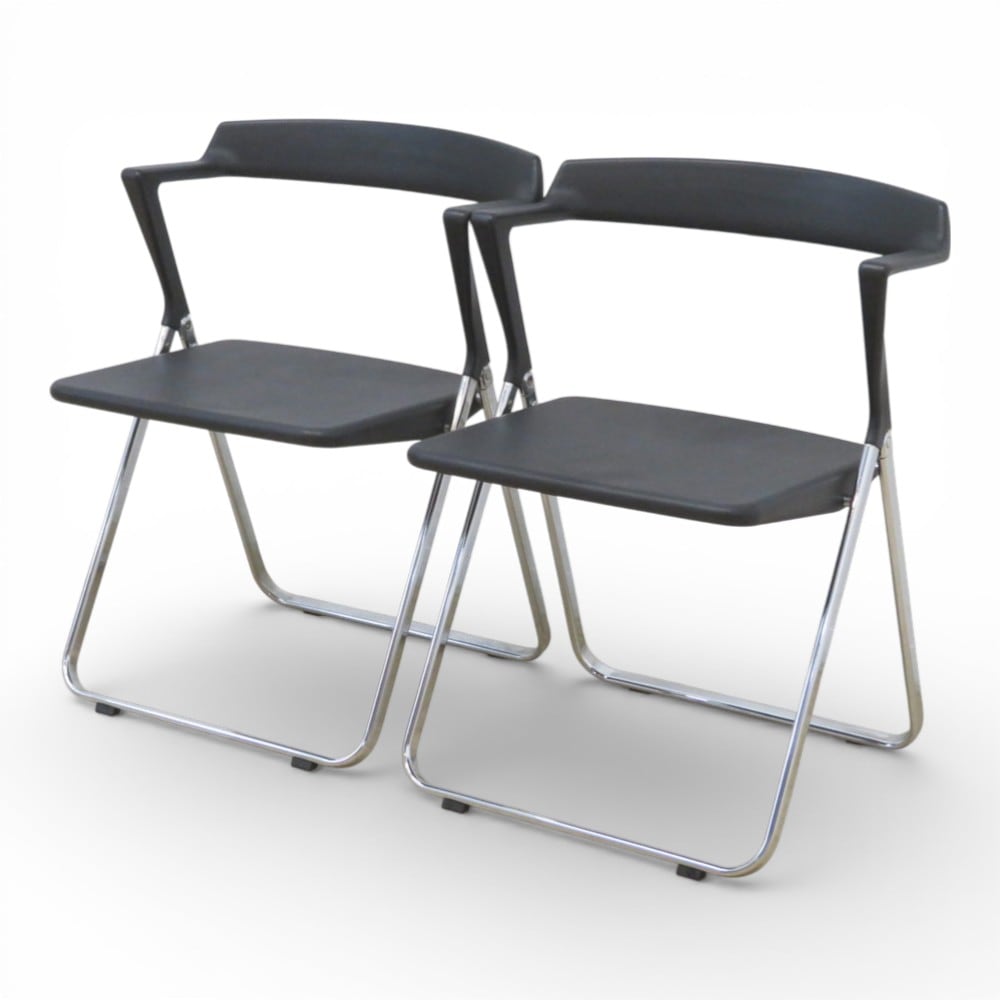 カッシーナイクスシー　KOKI707　チェア　椅子 2脚セット 中古】カッシーナ イクスシー 折りたたみ椅子 2脚セット TUNE ブラック