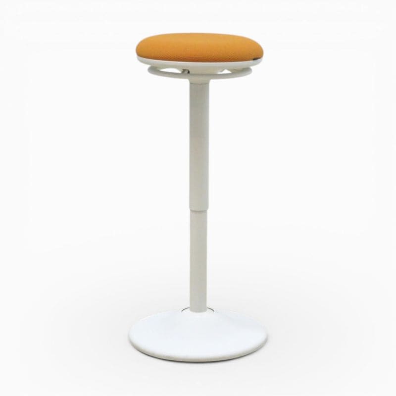 【中古】 オカムラ ハイスツール ピルエット L122EZ オレンジ ホワイトフレーム スイング脚 回転 昇降 丸椅子 カウンター 中古オフィス家具 EG20766