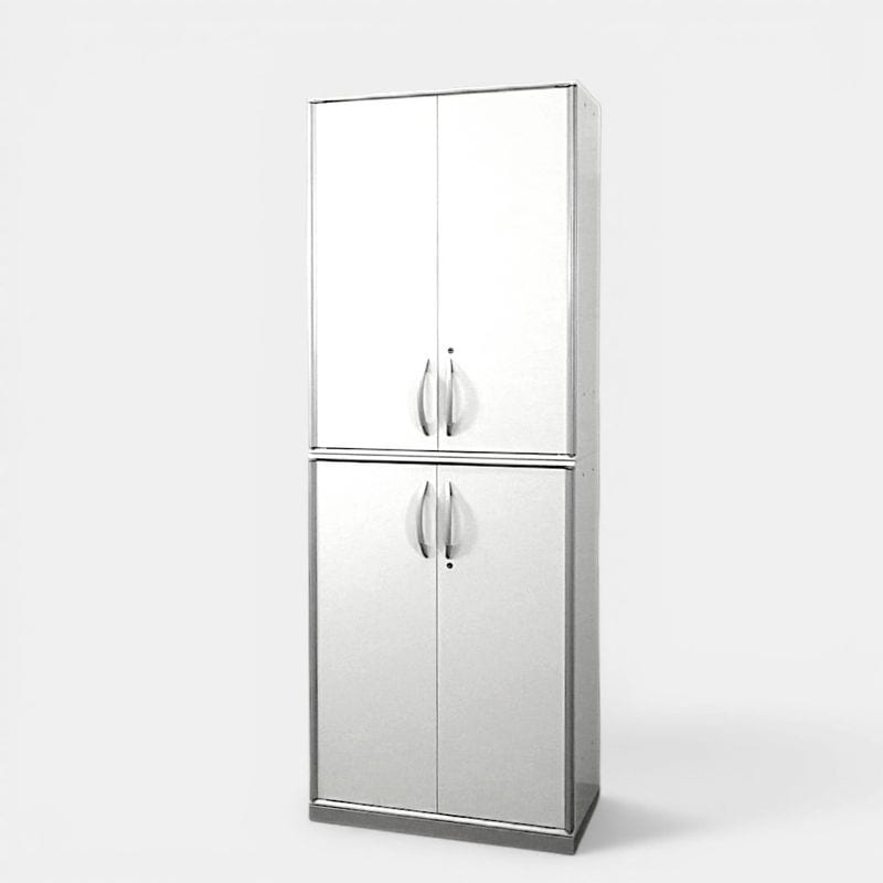 【中古】プラス 上下書庫セット XF STORAGE (両開き+両開き） XS-105B/XS-105A ホワイト  キャビネット 収納庫 AG20782 中古オフィス家具