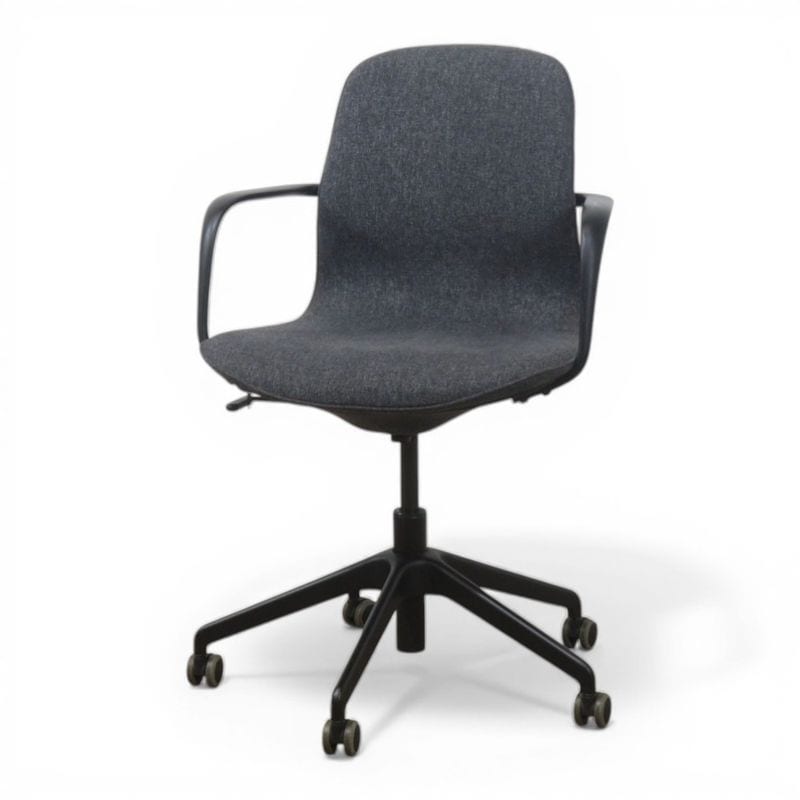 【中古】イケア ミーティングチェア ロングフィェル グレー  会議椅子 多目的チェア ローバック キャスター 肘付き オフィスチェア AG20784 中古オフィス家具