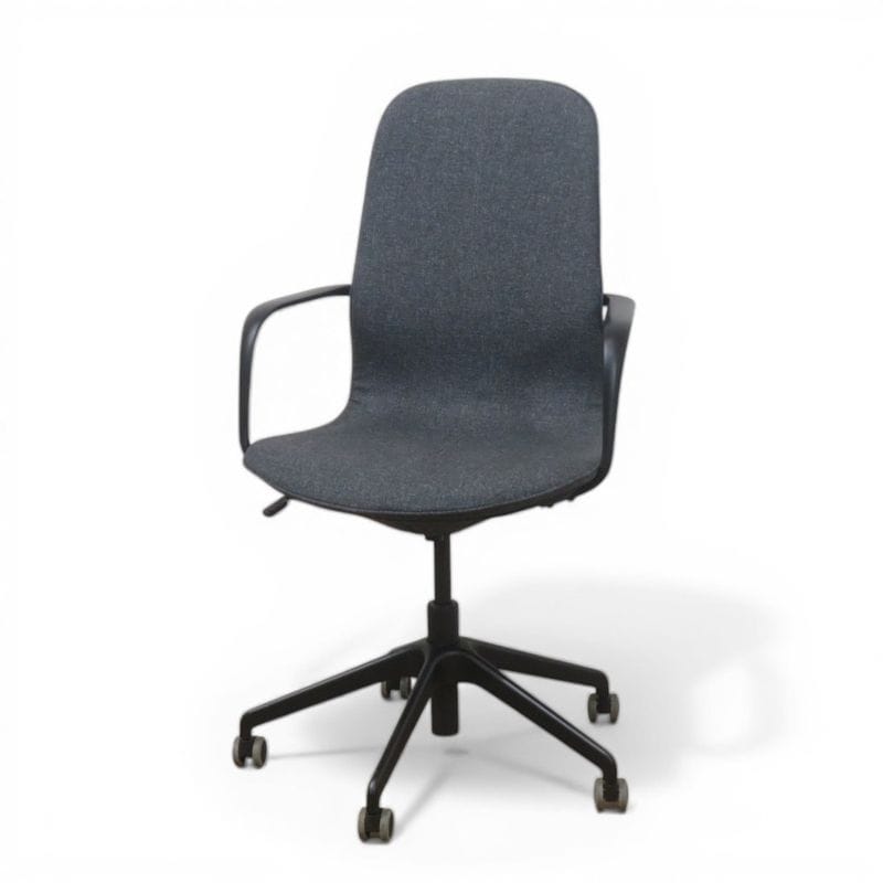 【中古】イケア ミーティングチェア ロングフィェル グレー 会議椅子 多目的チェア ハイバック キャスター 肘付き オフィスチェア AG20785 中古オフィス家具