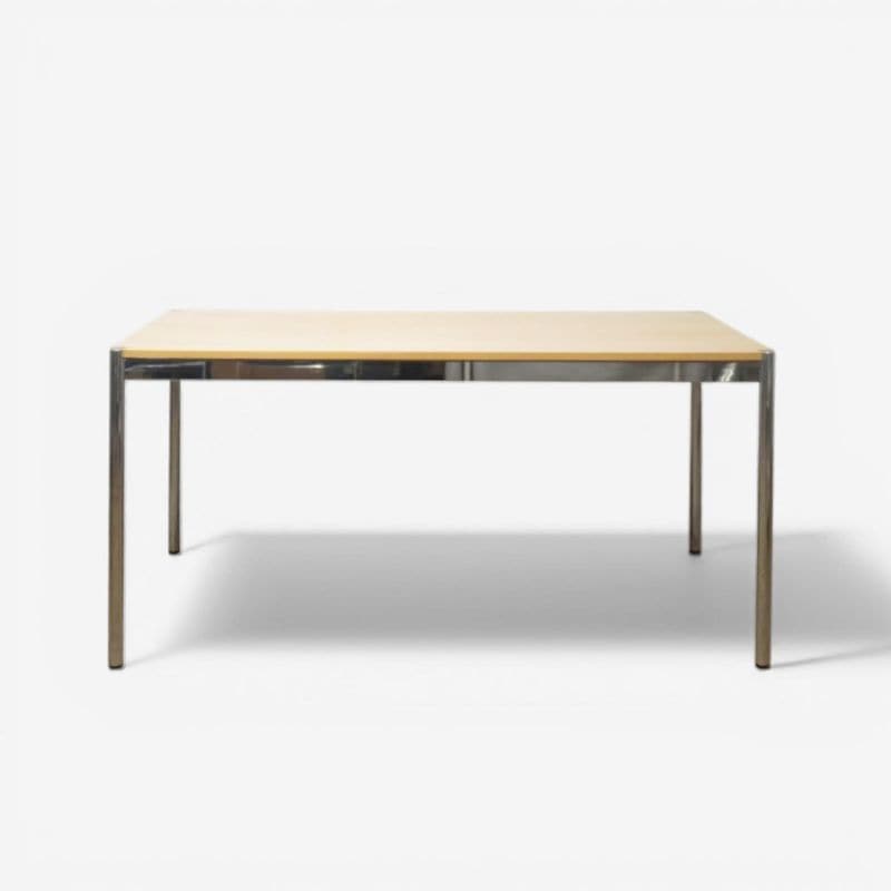 【中古】USM ハラーテーブル ワークテーブル ナチュラル 幅1500mm 奥行750mm 会議テーブル 木目調 オフィスデスク 中古オフィス家具 AG20787