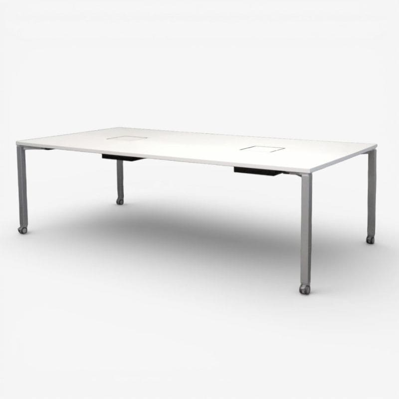 【中古】コクヨ ミーティングテーブル  WORKFIT(ワークフィット )シリーズ SDB-WF12E6 ホワイト W2400 D1200 H720 オフィスデスク 中古オフィス家具 KK16851