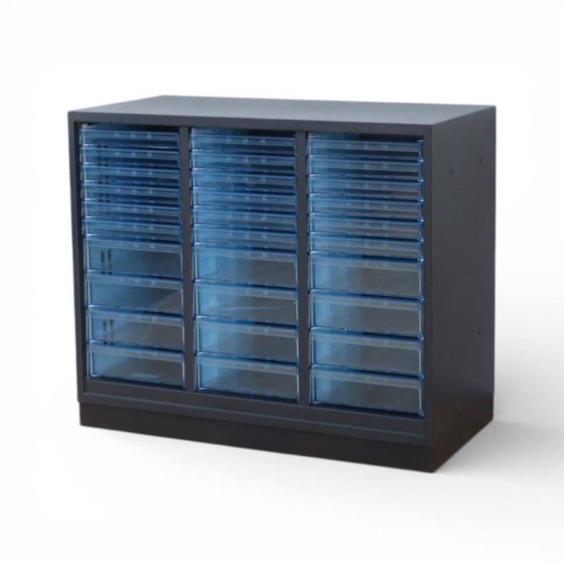 【中古】コクヨ クリスタルトレー書庫 BWU-PA339SAWN ブラック 3列12段 浅型 深型 キャビネット 中古オフィス家具 YH20778