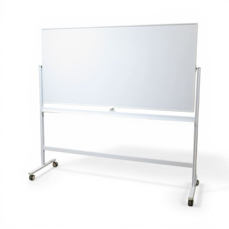 【中古】 プラス 自立式両面ホワイトボード MR-KK360 WH ホワイト W1900 D600 H1800 白板 脚付き 移動式 キャスター 中古オフィス家具 AG19913 