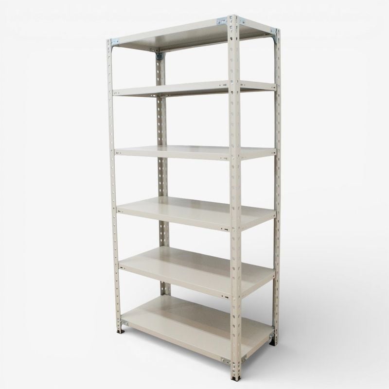 【中古】ボルトレス軽量ラック ニューグレー W900 D450 H1800 スチールラック 天地6段 中古オフィス家具 KK20804