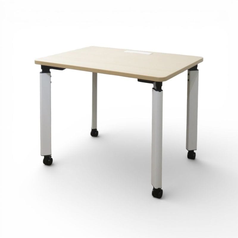 【中古】オフィスデスク スクールデスク W900 D675 H700 ナチュラル 平デスク キャスター付 AG20840 中古オフィス家具