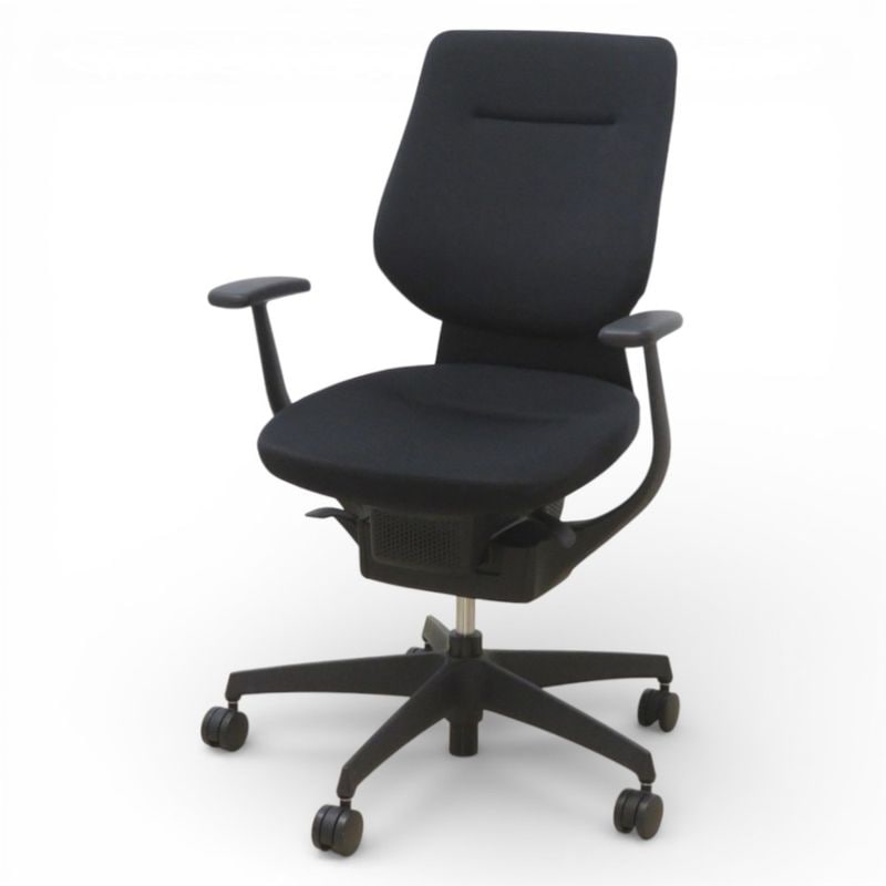 【中古】 コクヨ 肘付オフィスチェア イング CRS-G3202E6 ブラック 2019年製 ハイバック 360°グライディング 布張り 中古オフィス家具KK20807 