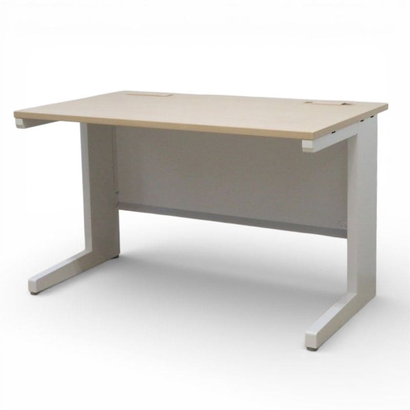 【中古】イナバ 平デスク デュエナ 255741 ナチュラル 配線口 L字脚 アジャスター 中古オフィス家具 KK5550