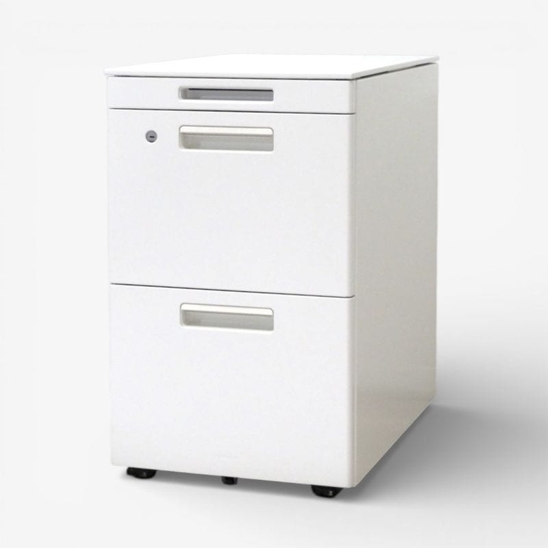 【中古】コクヨ 3段デスクワゴン GTシリーズ SDM-GTZ46T3SAW ホワイト インサイドワゴン 鍵有り 中古オフィス家具 KK19923