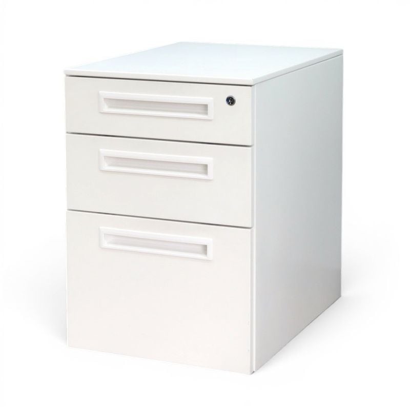 【中古】井上金庫 3段デスクワゴン ODW-3W ホワイト サイドキャビネットインサイドワゴン 中古オフィス家具 YH20635-1