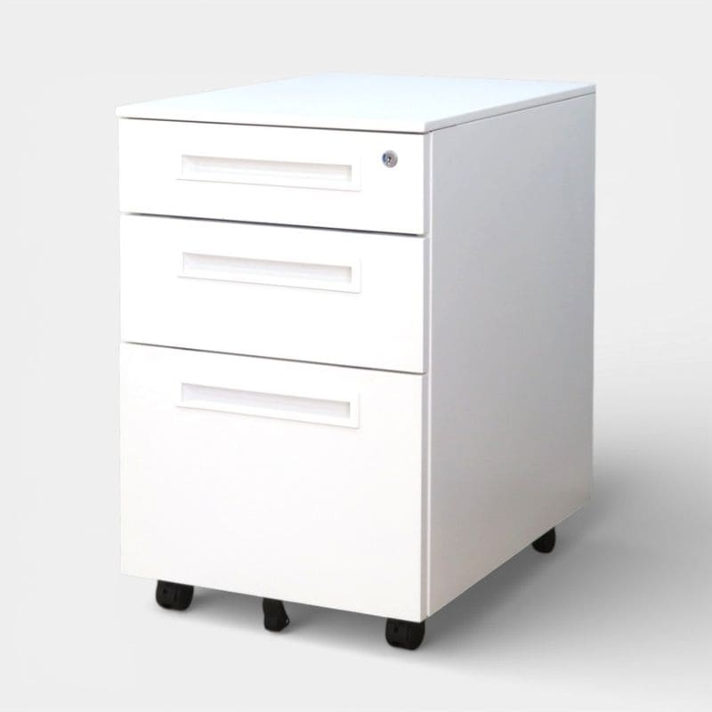 【中古】井上金庫 3段デスクワゴン ODW-3W ホワイト サイドキャビネットインサイドワゴン 中古オフィス家具 YH20635-1