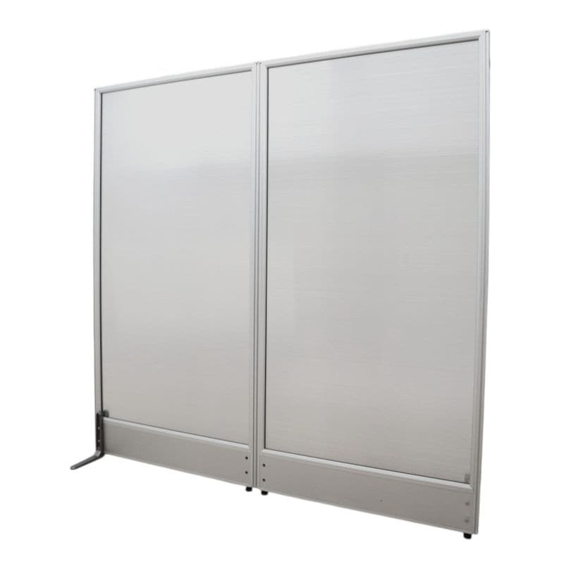 【中古】2連自立式ローパーテーション 半透明 連結パネル 安定脚片側付き 衝立 仕切り 中古オフィス家具 KK15650