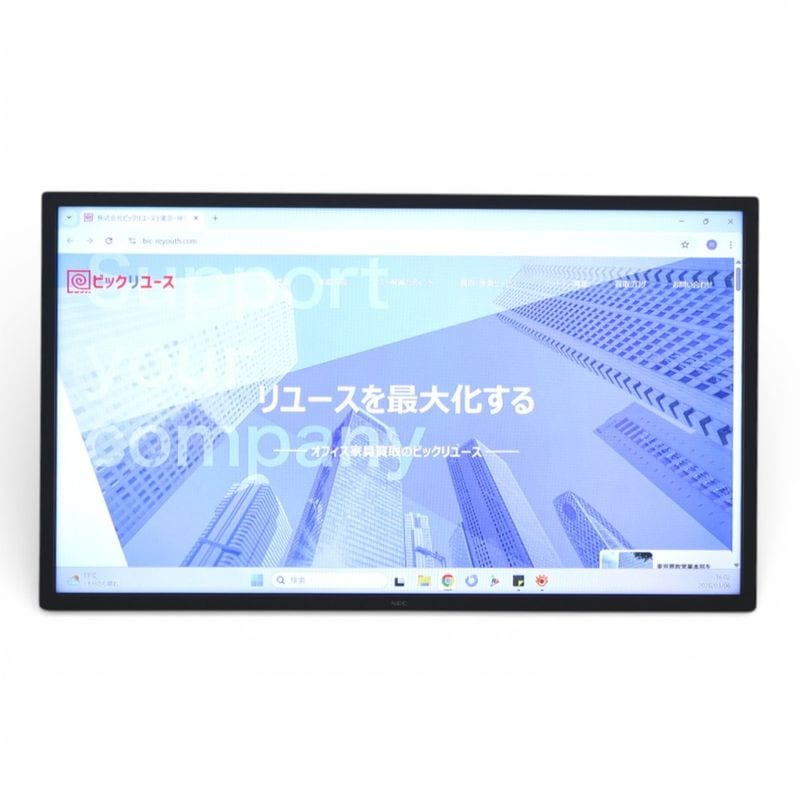 【中古】NEC 65インチデジタルサイネージ 液晶モニター LCD-E651-T ブラック 65型 タッチパネル内蔵 縦設置可 中古オフィス家電 KK20194
