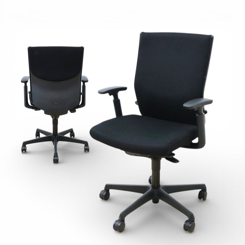 【中古】オカムラ オフィスチェア エスクード C435ZR 0375 ブラック 肘付き リクライニング ランバーサポート 布張り 中古オフィス家具 KK20708 YH20708