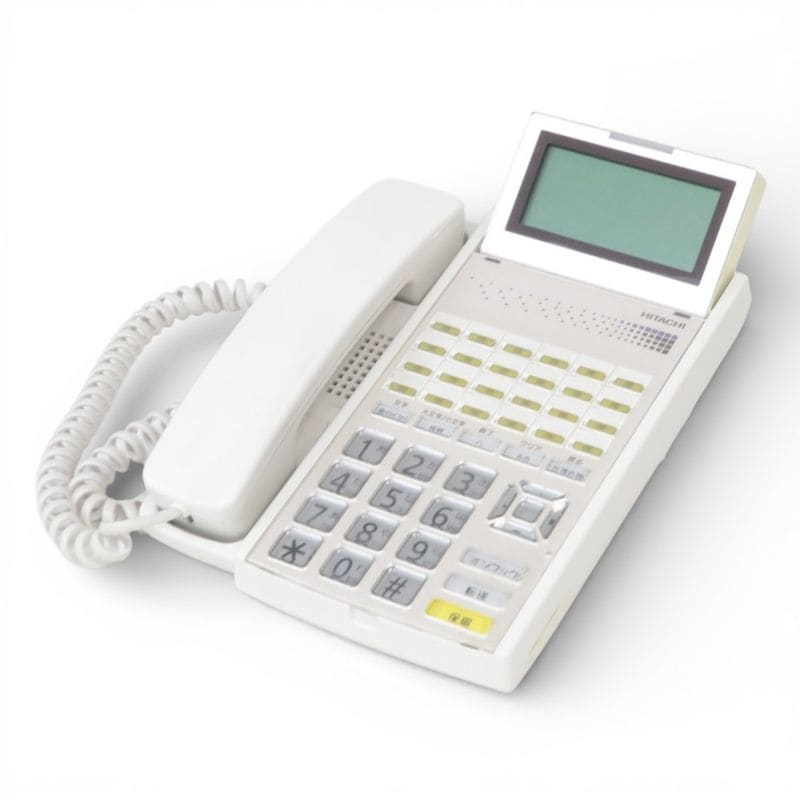 【中古】HITACHI ビジネスフォン HI-24E-TELSDA ホワイト 電話機 子機 中古オフィス家電 YH20791 配送サイズ80
