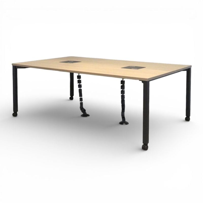 【中古】 イトーキ アクトリンク ミーティングテーブル JPP-2012HW-71 W2000 D1200 H720 ナチュラル キャスター付  中古オフィス家具 KK20718