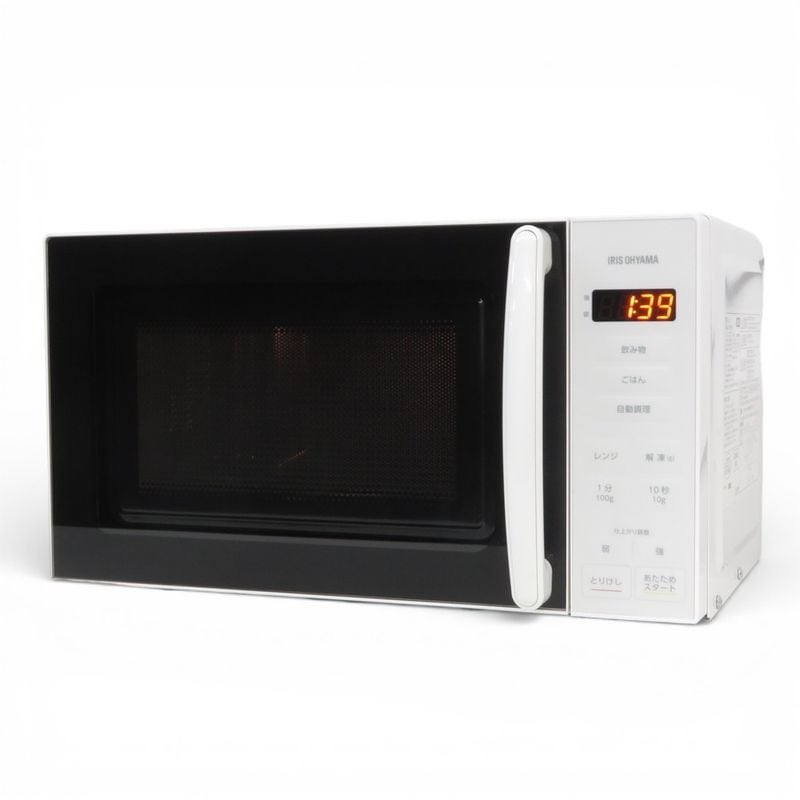 【中古】アイリスオーヤマ 電子レンジ PMG-T179-W ホワイト 17L ターンテーブル式 中古オフィス家電 YH20857